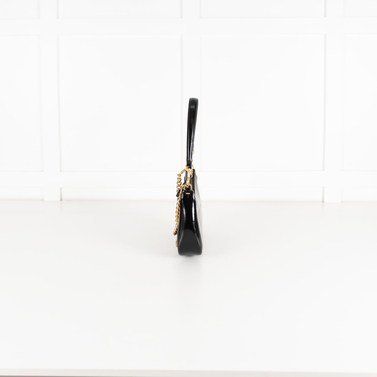 Tory Burch Black Small 151 Mercer Spazzolato Cresent Bag