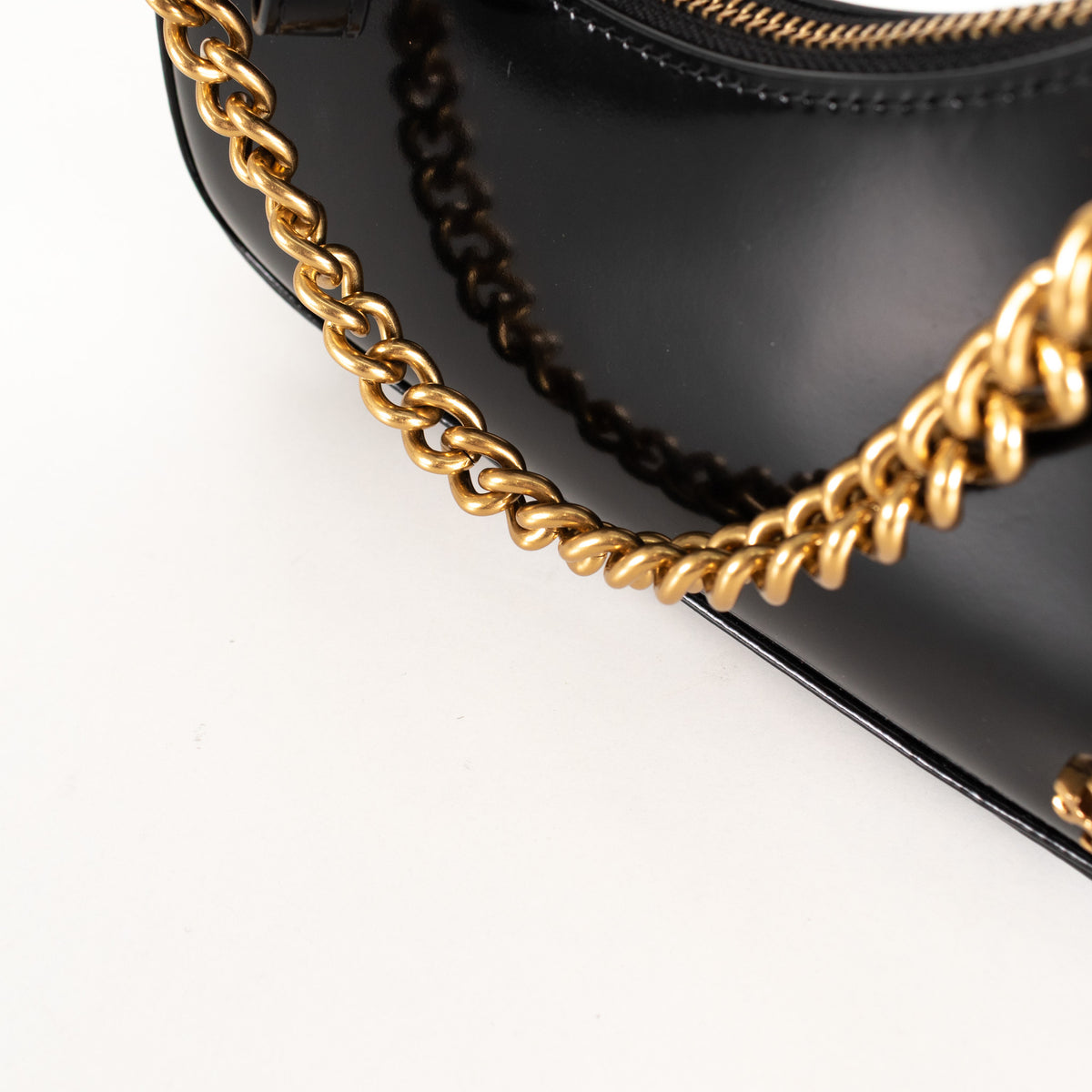 Tory Burch Black Small 151 Mercer Spazzolato Cresent Bag