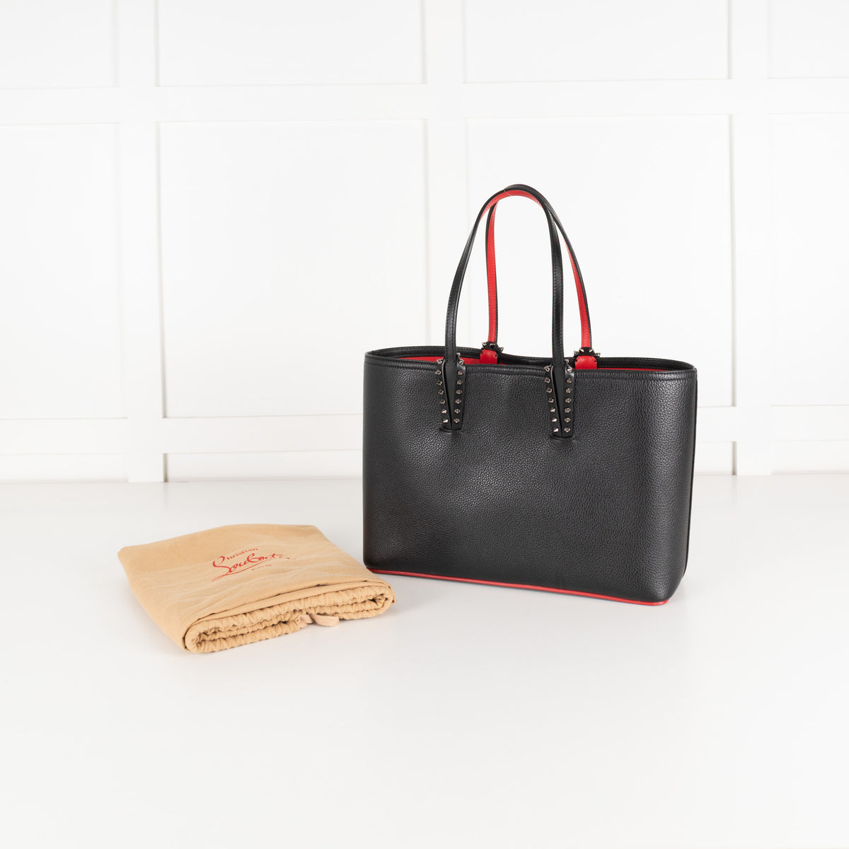 Christian Louboutin Black Cabata Small Tote Leather Bag