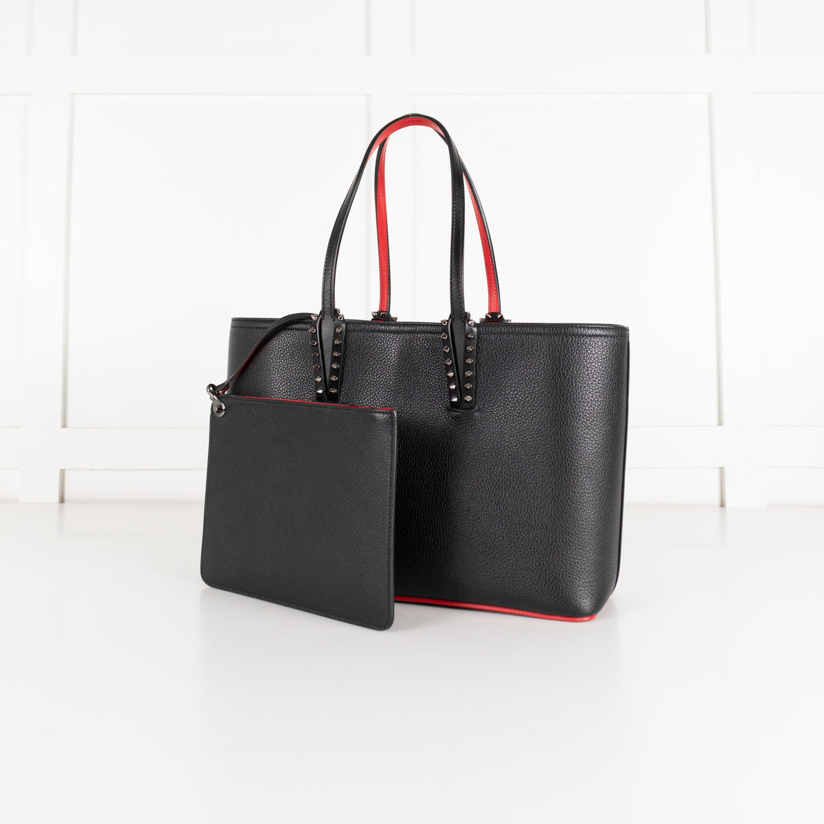 Christian Louboutin Black Cabata Small Tote Leather Bag