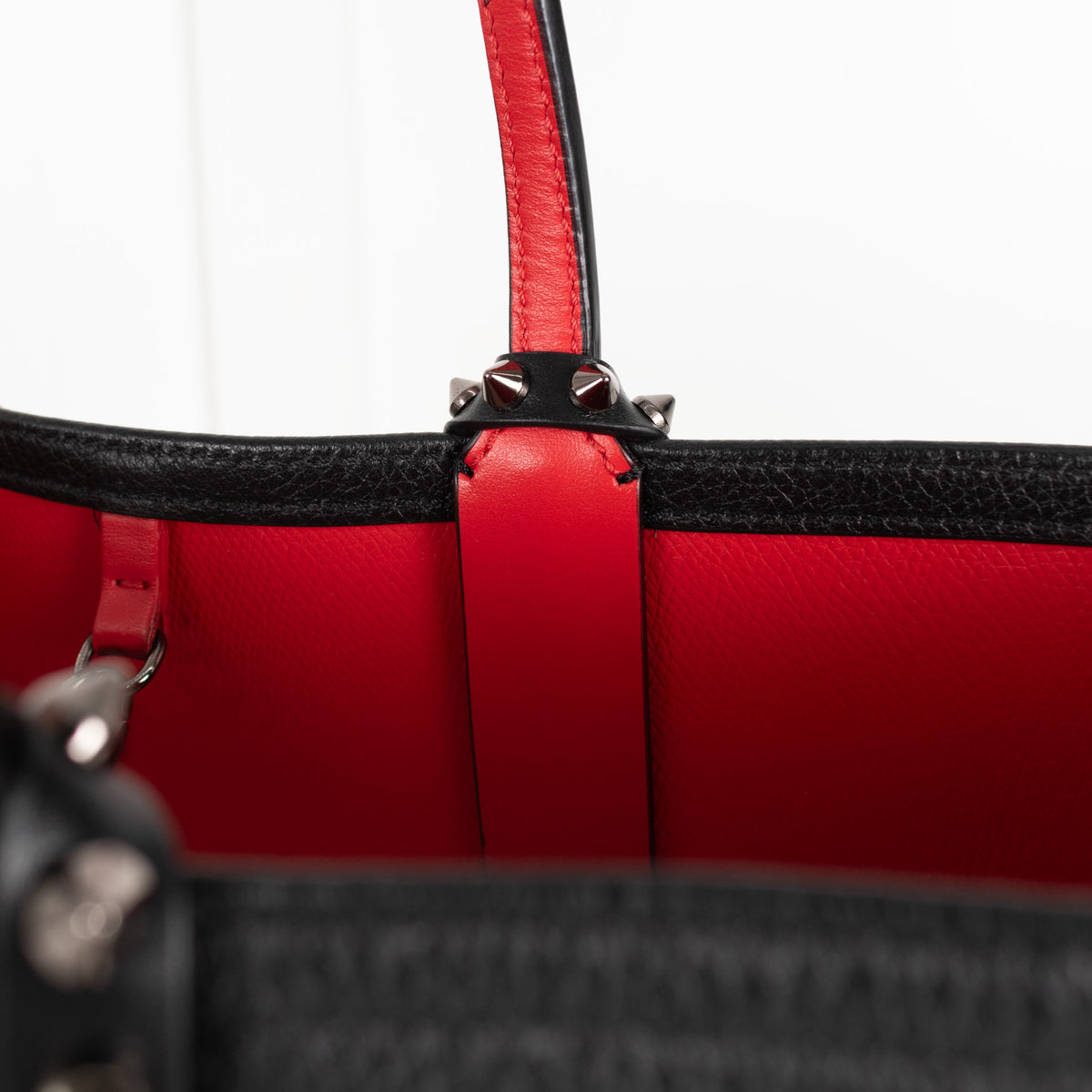 Christian Louboutin Black Cabata Small Tote Leather Bag