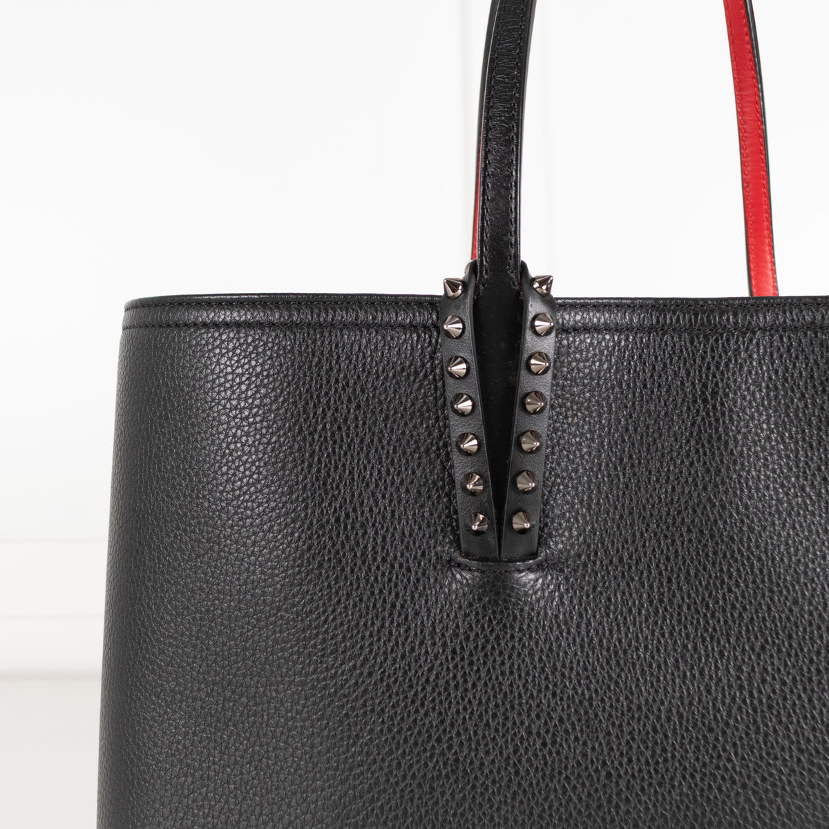 Christian Louboutin Black Cabata Small Tote Leather Bag