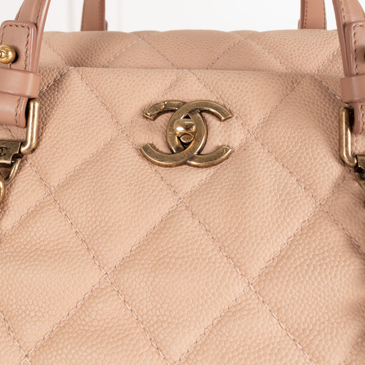 Chanel Beige Portobello Caviar Leather Quilted Shoulder Bag