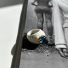 Bvlgari Chandra White Ceramic 18ct Yellow Gold Blue Topaz Ring