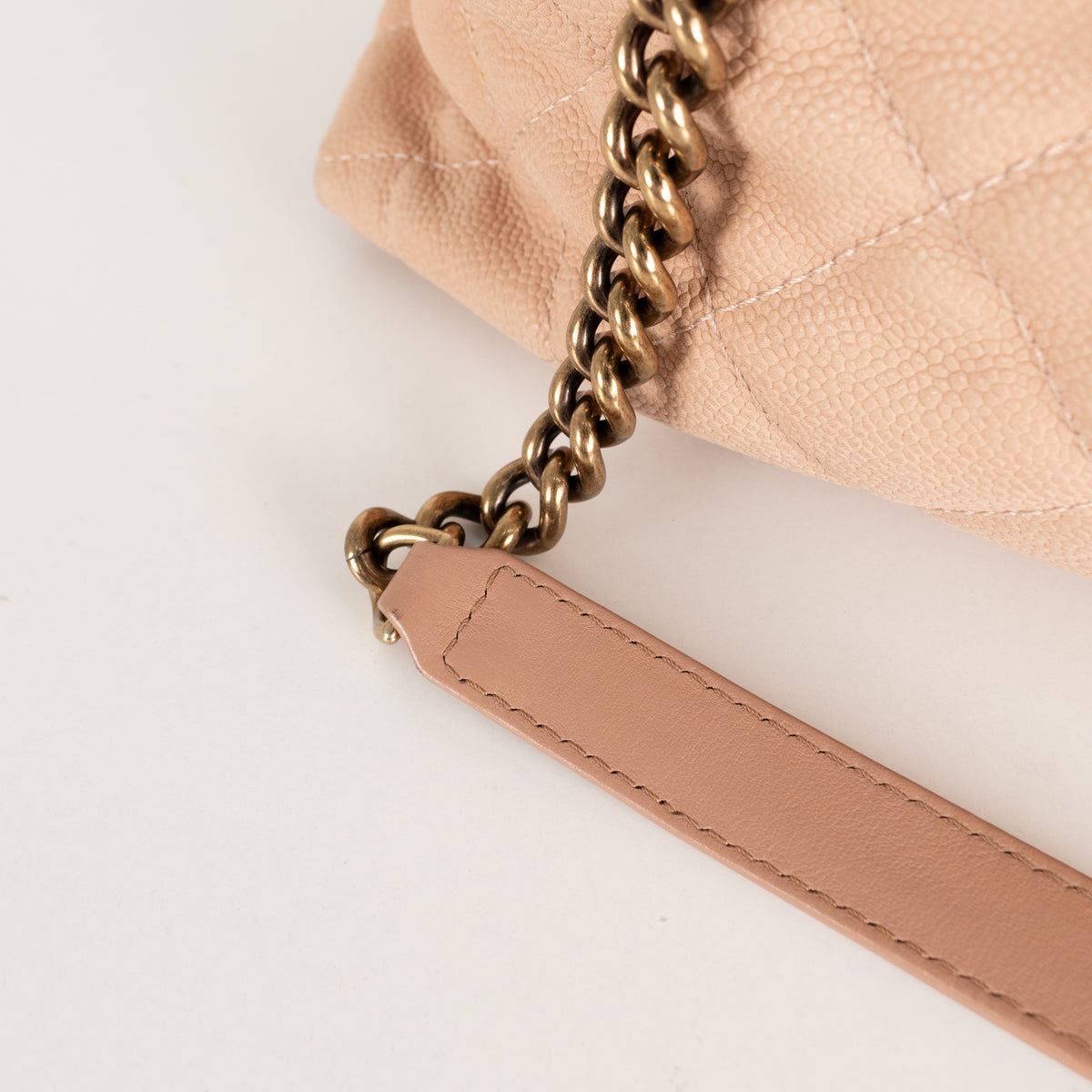 Chanel Beige Portobello Caviar Leather Quilted Shoulder Bag