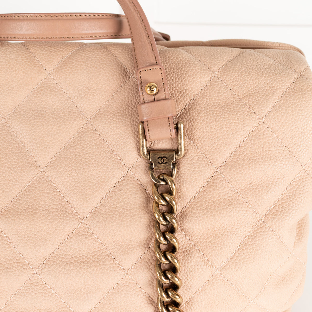 Chanel Beige Portobello Caviar Leather Quilted Shoulder Bag
