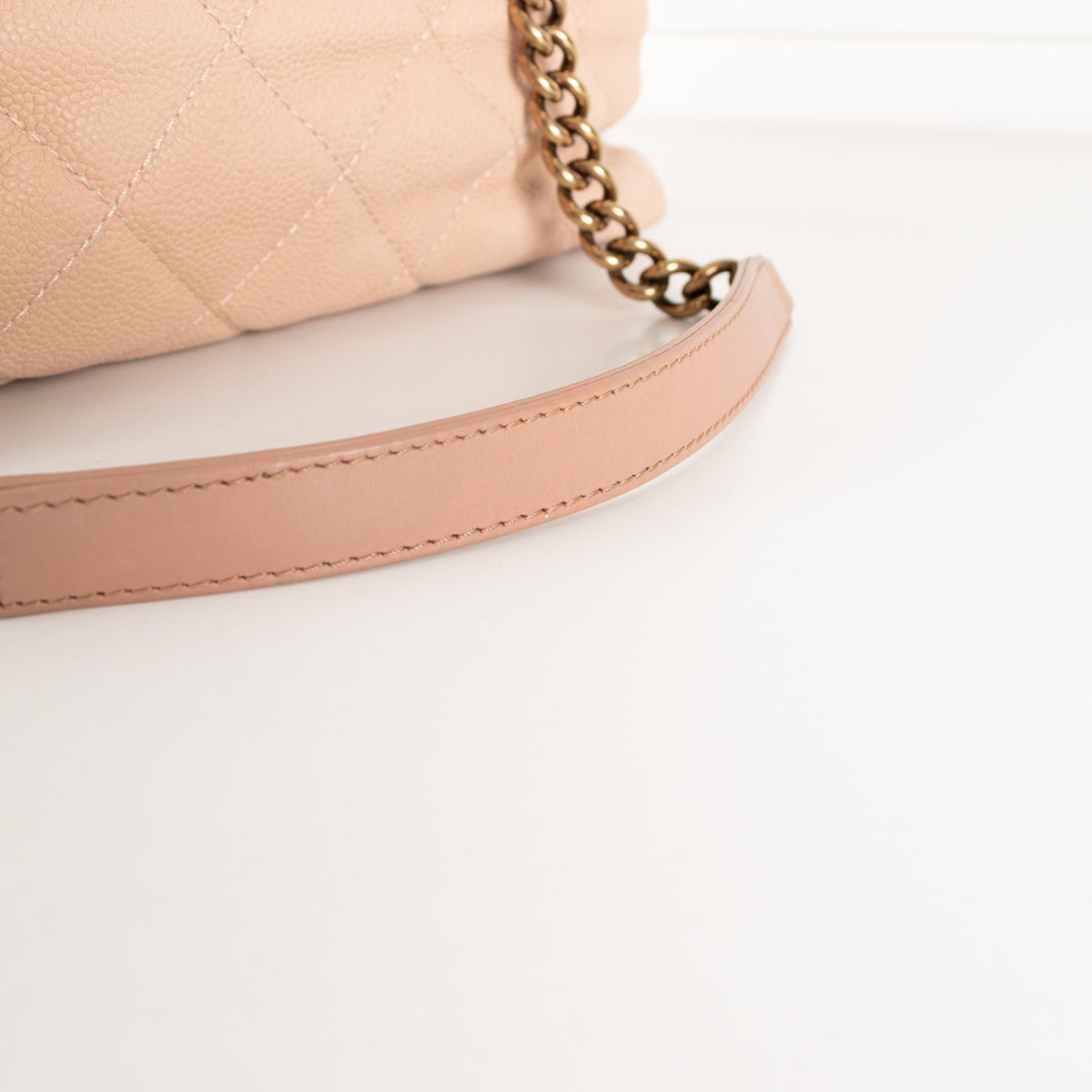 Chanel Beige Portobello Caviar Leather Quilted Shoulder Bag