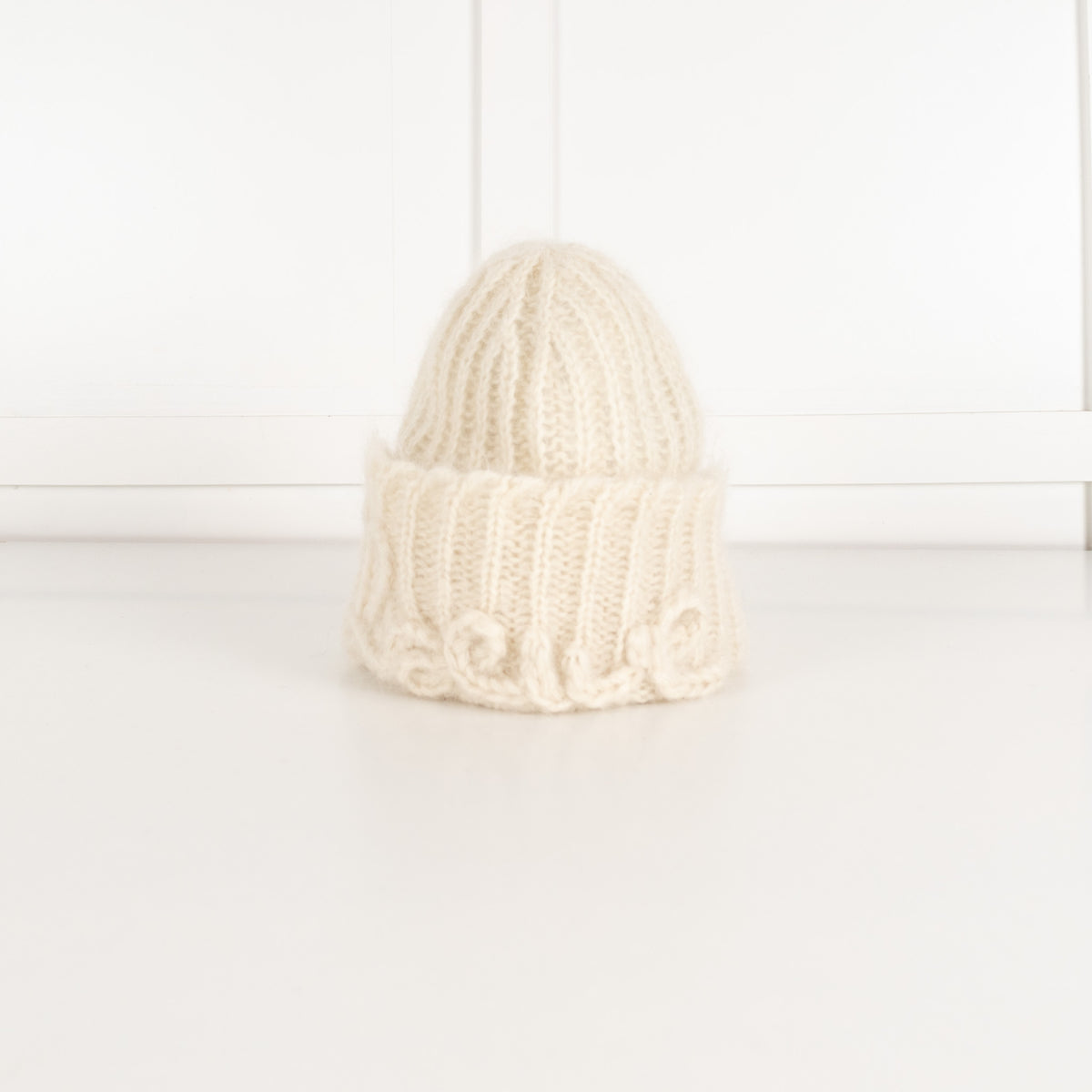 Loewe Cream Mohair Blend Beanie