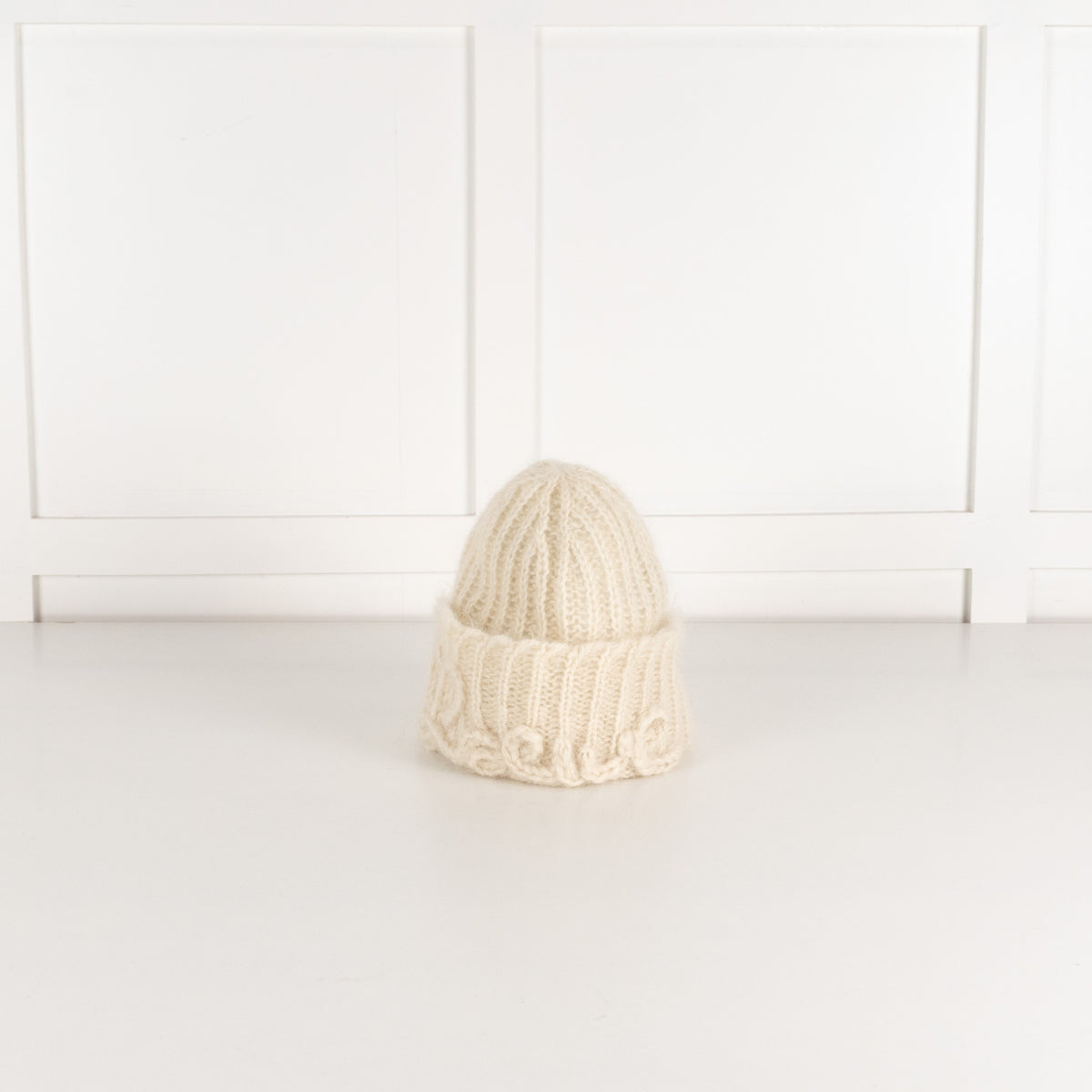 Loewe Cream Mohair Blend Beanie