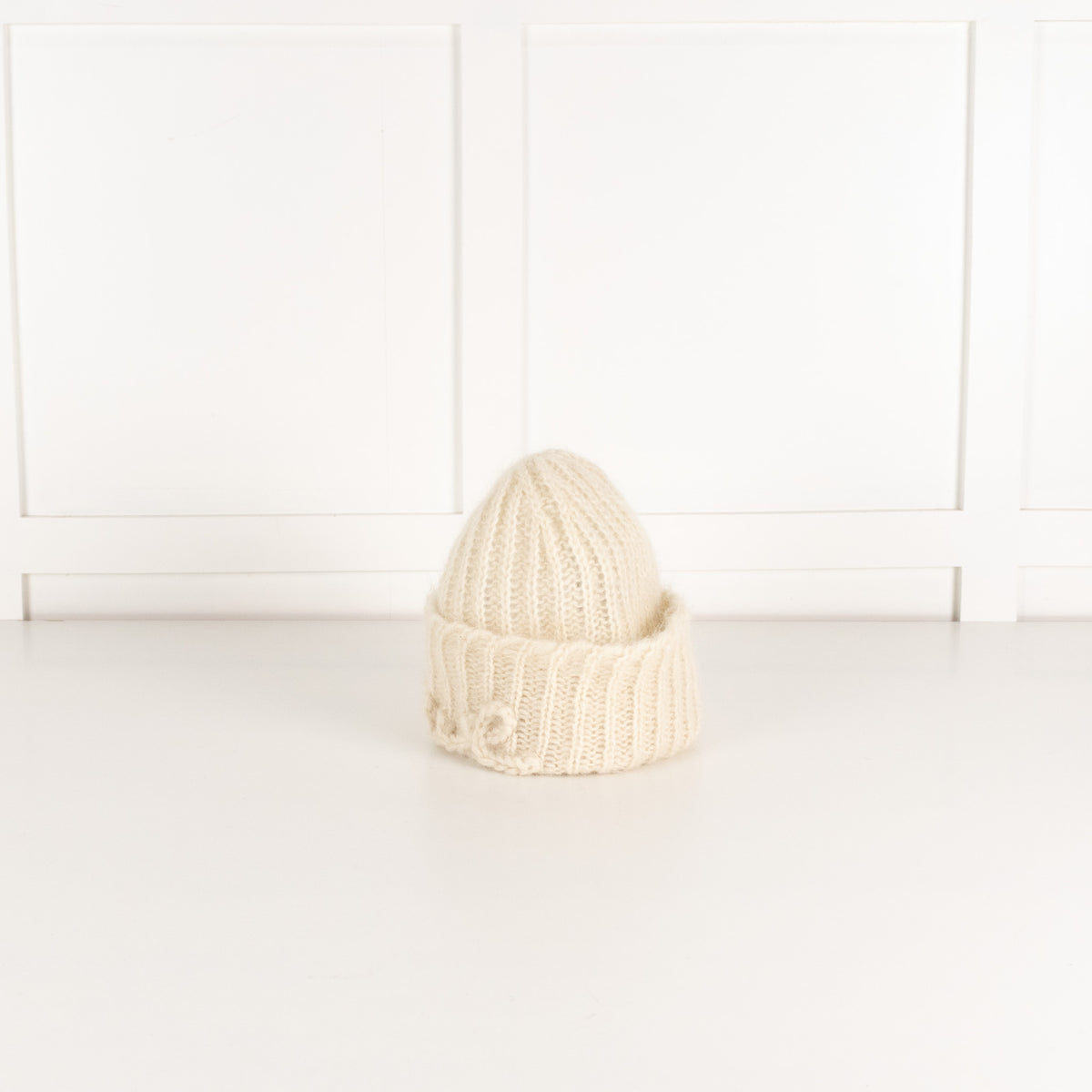Loewe Cream Mohair Blend Beanie