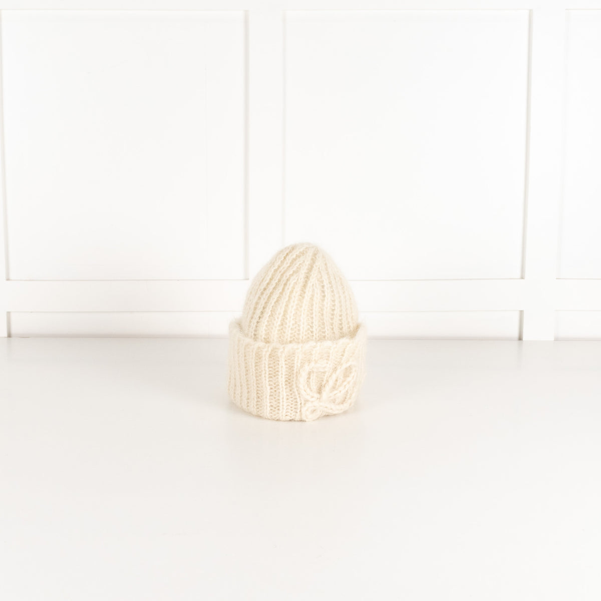 Loewe Cream Mohair Blend Beanie