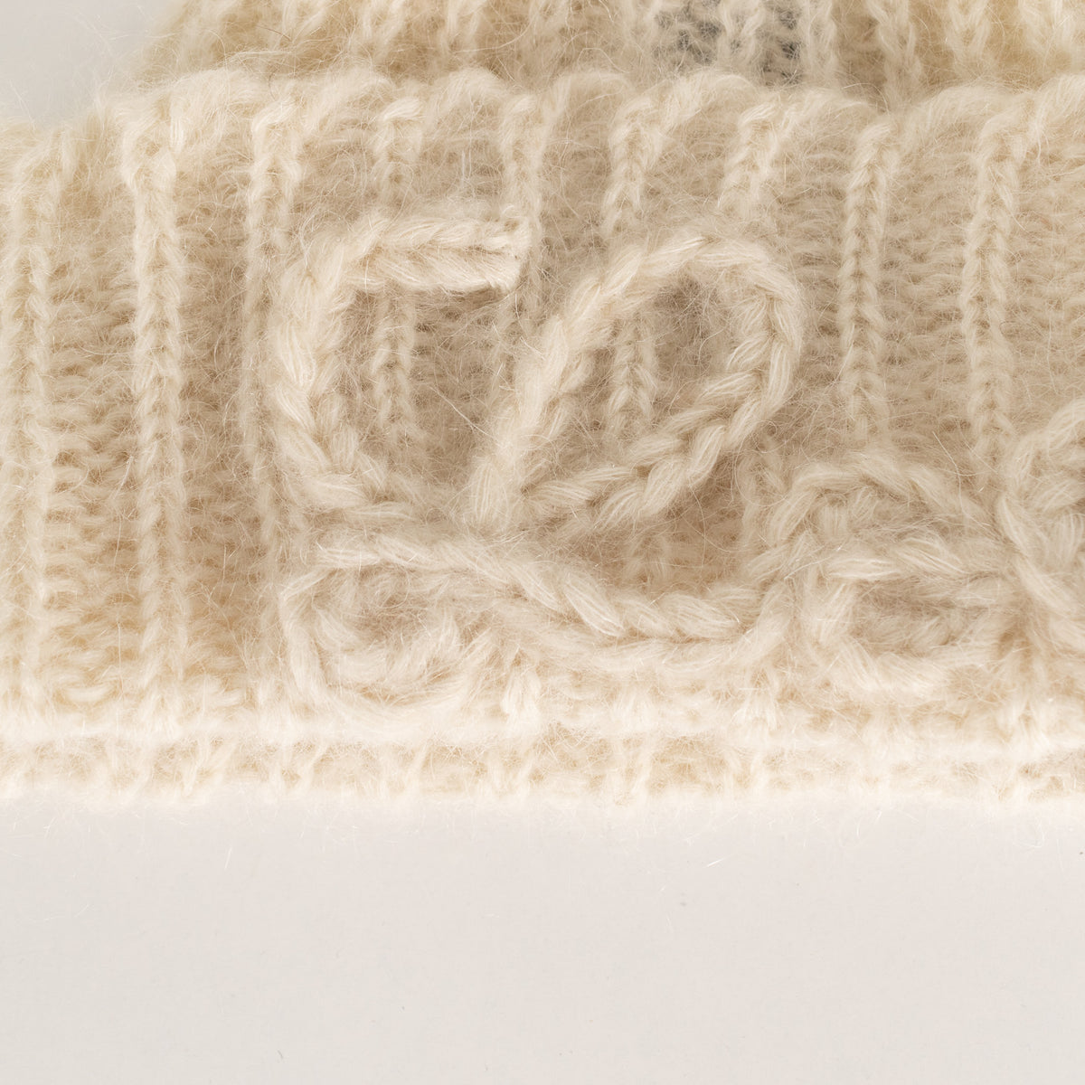 Loewe Cream Mohair Blend Beanie