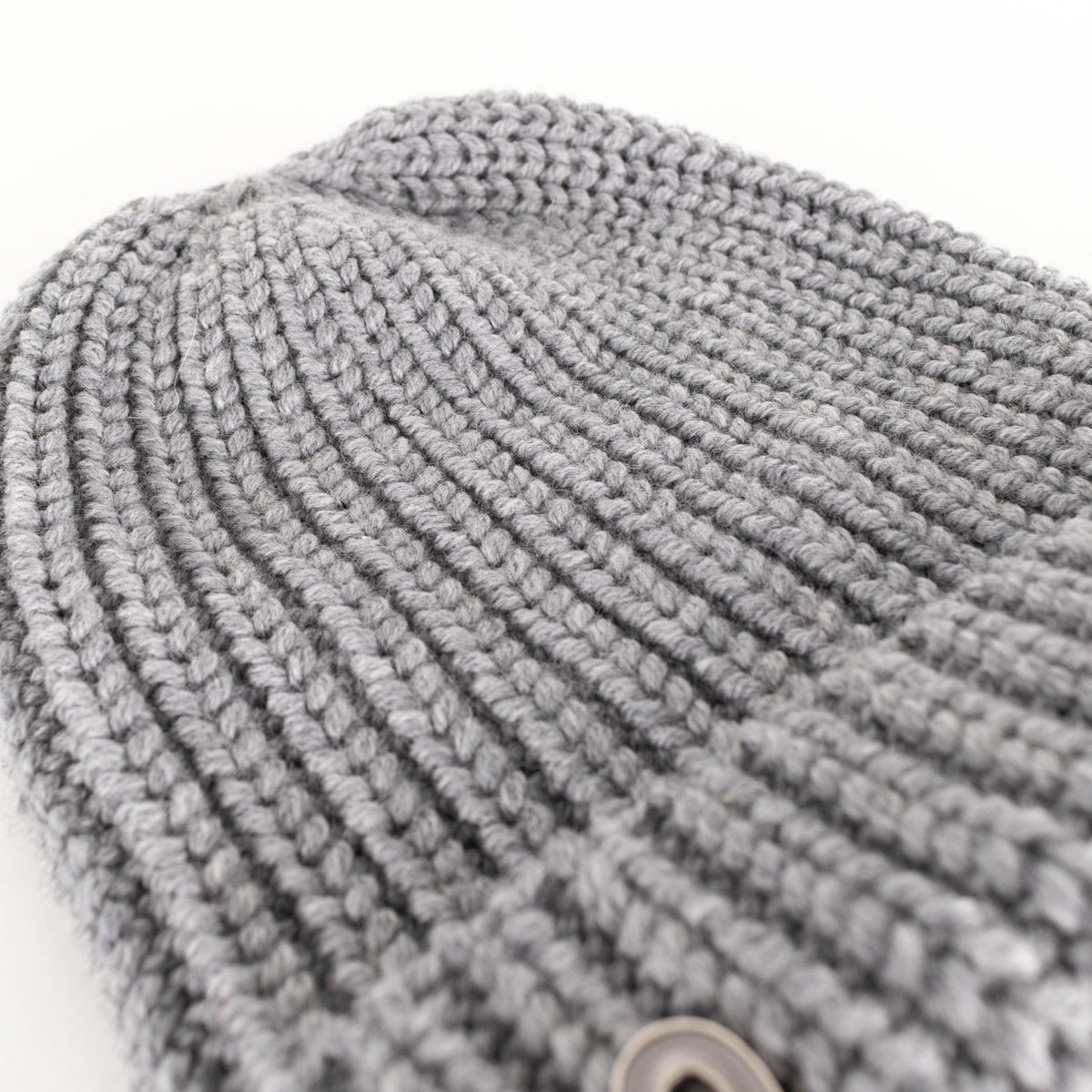Loewe Grey Rib Beanie With Logo Pin