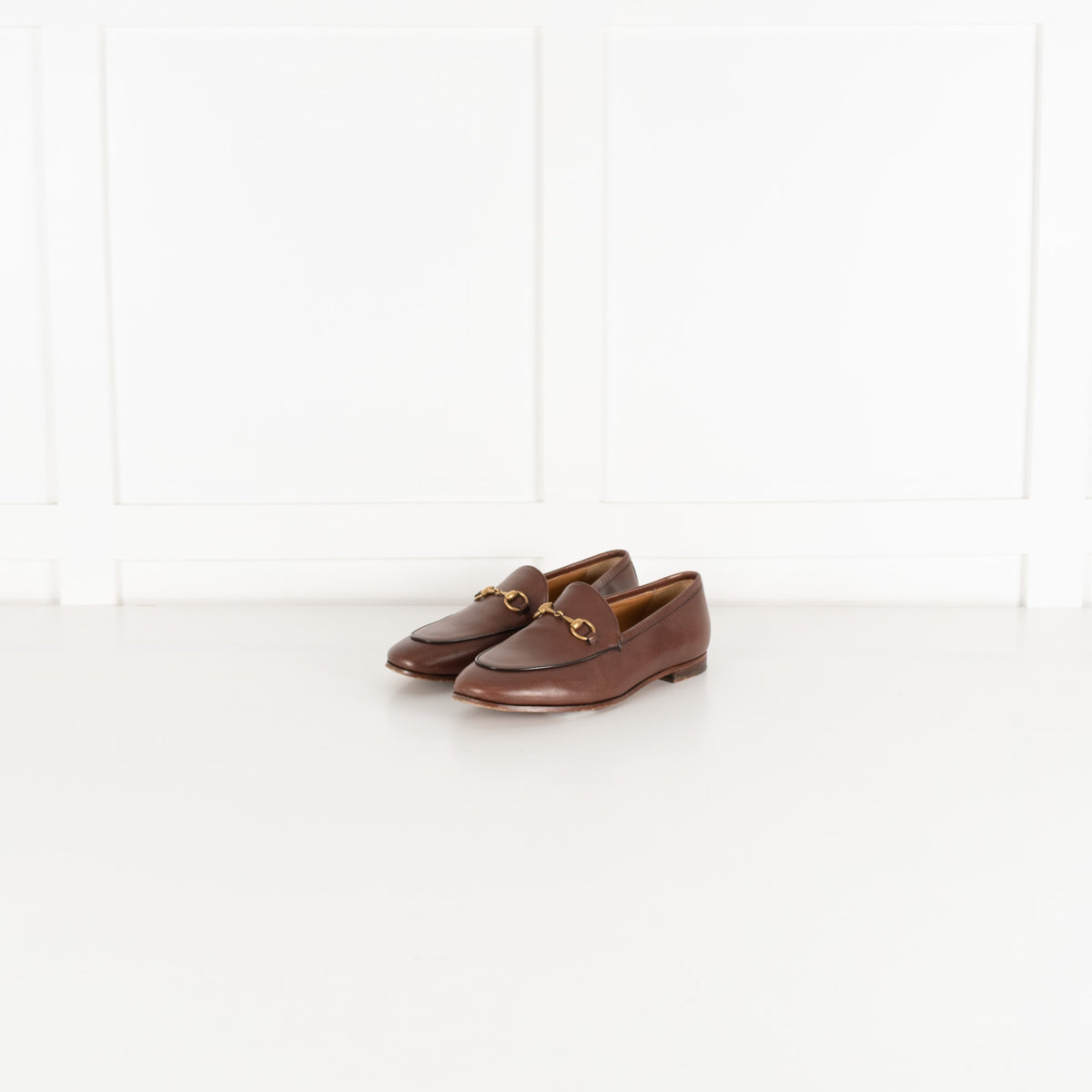 Gucci Jordaan Horsebit Leather Brown Loafer