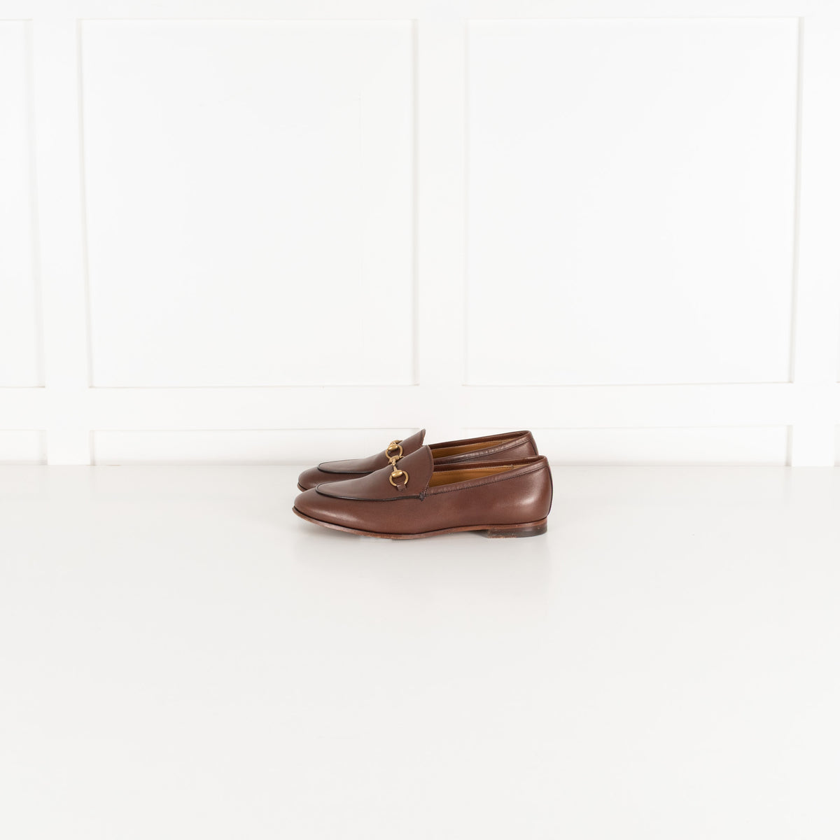 Gucci Jordaan Horsebit Leather Brown Loafer