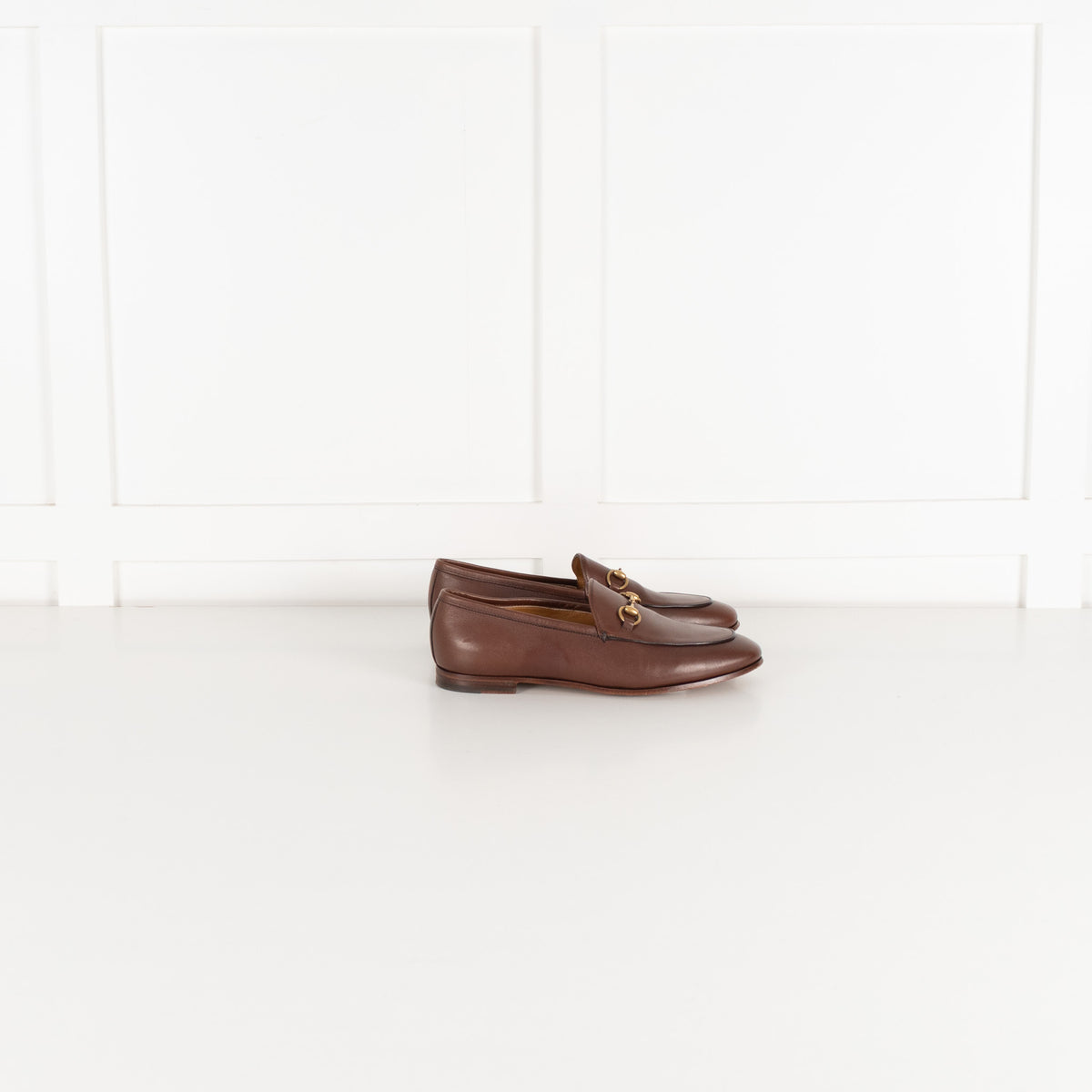 Gucci Jordaan Horsebit Leather Brown Loafer
