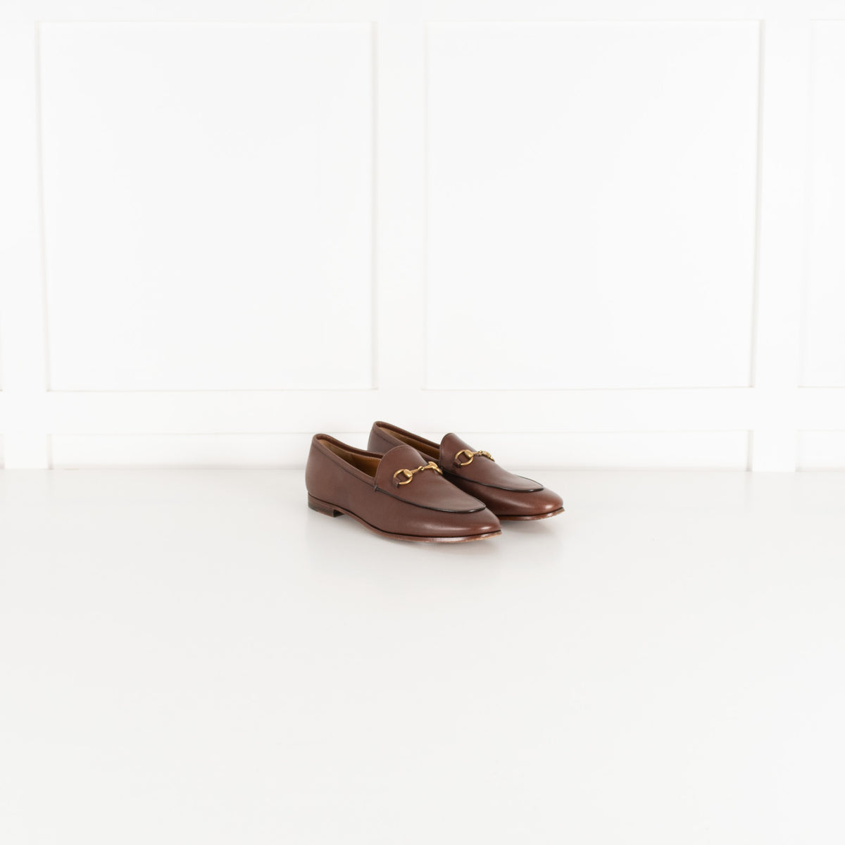 Gucci Jordaan Horsebit Leather Brown Loafer
