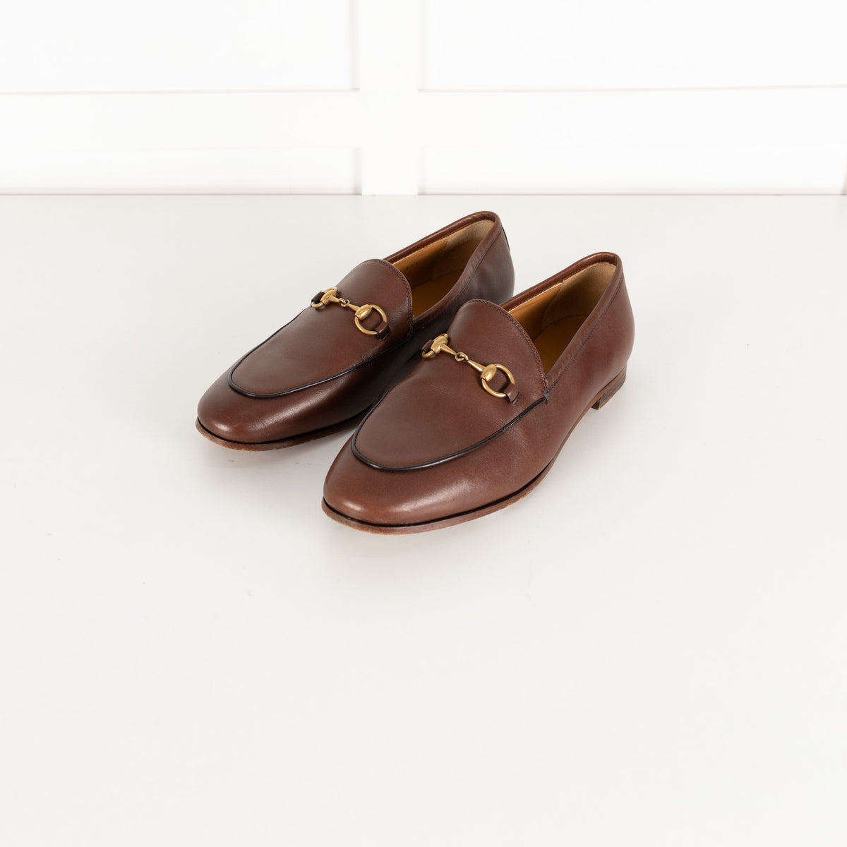 Gucci Jordaan Horsebit Leather Brown Loafer