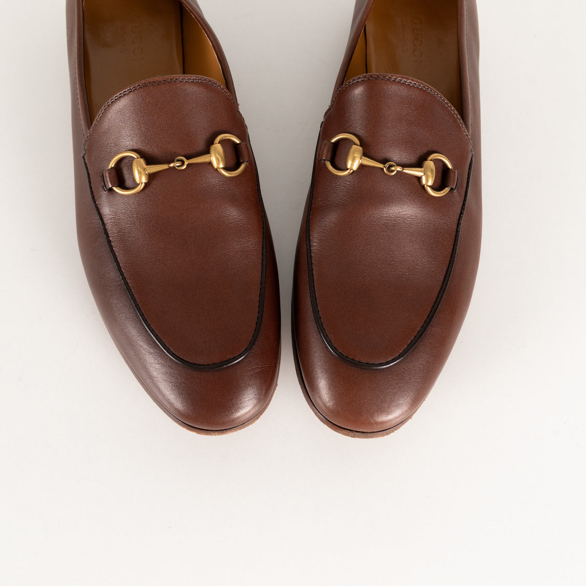 Gucci Jordaan Horsebit Leather Brown Loafer