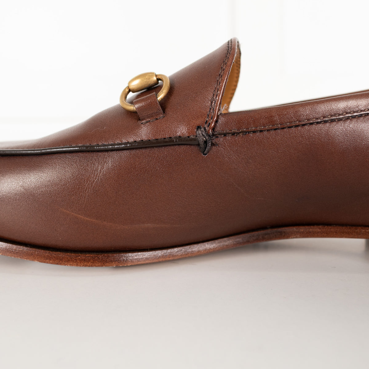 Gucci Jordaan Horsebit Leather Brown Loafer