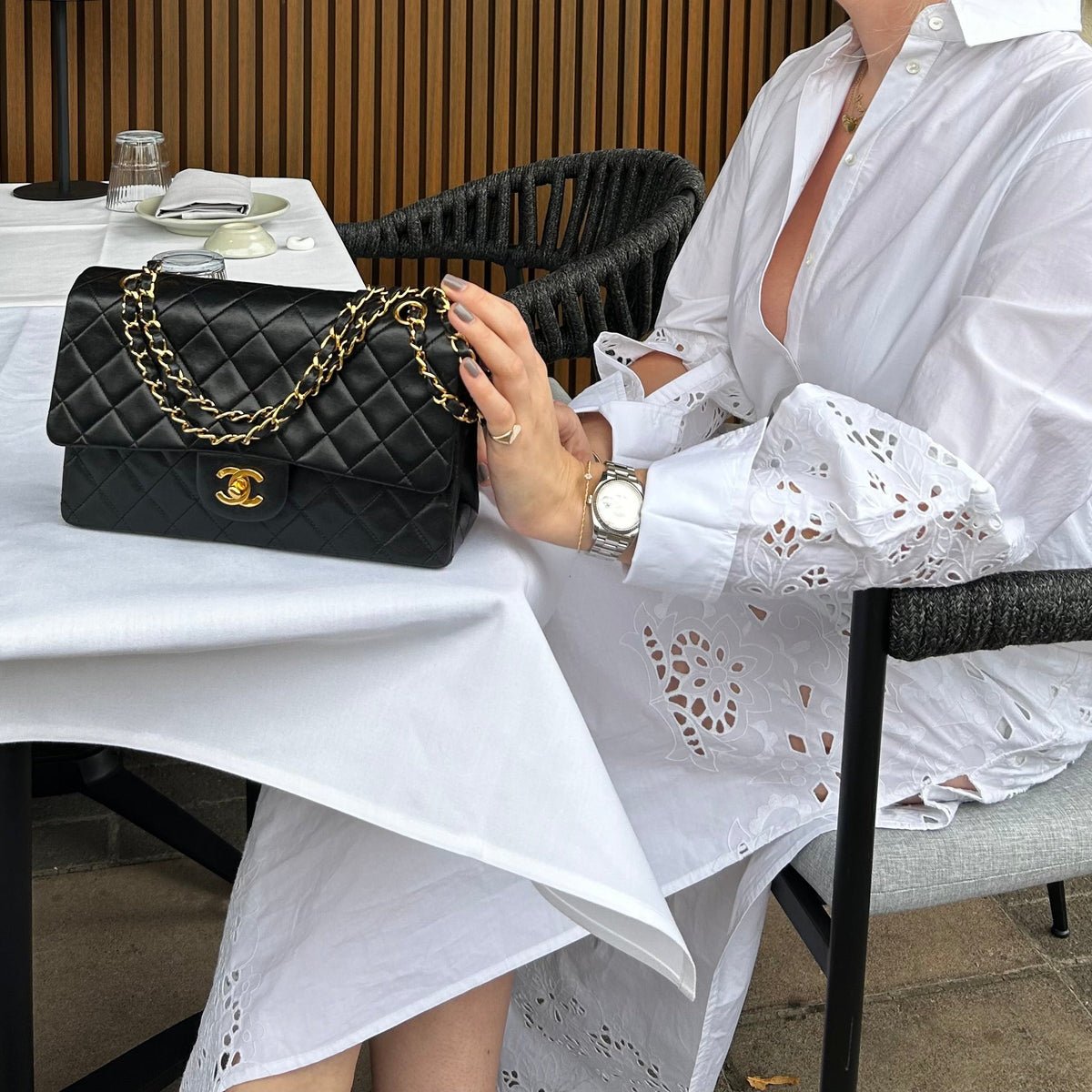 Nili Lotan Louanne White Lazer Cut Long Dress