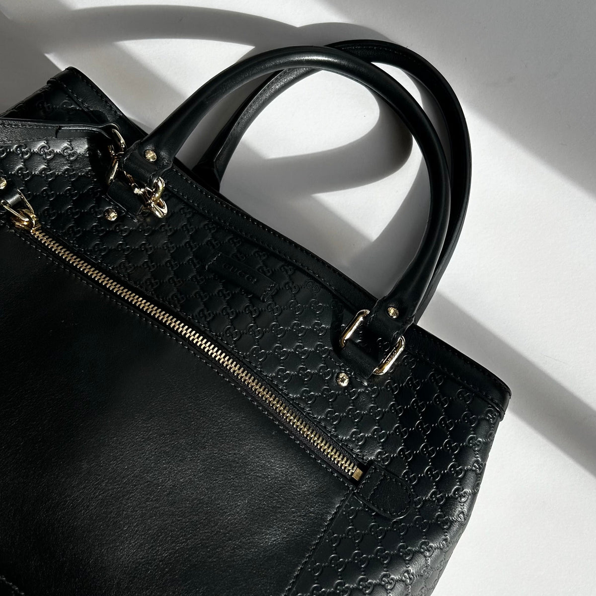 Gucci Black Micro Guccisimma Tote Bag