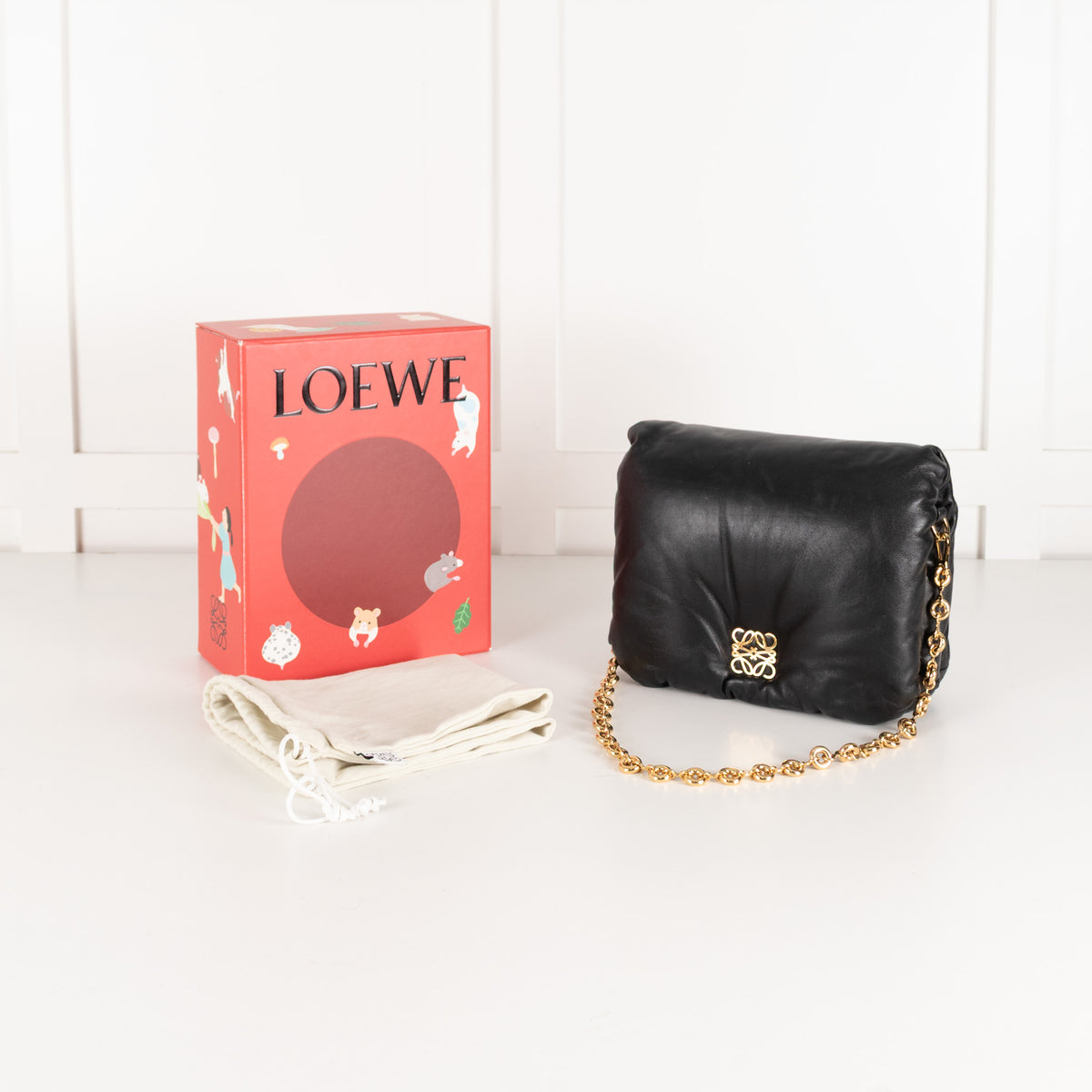 Loewe Goya Black Puffer Shoulder Bag