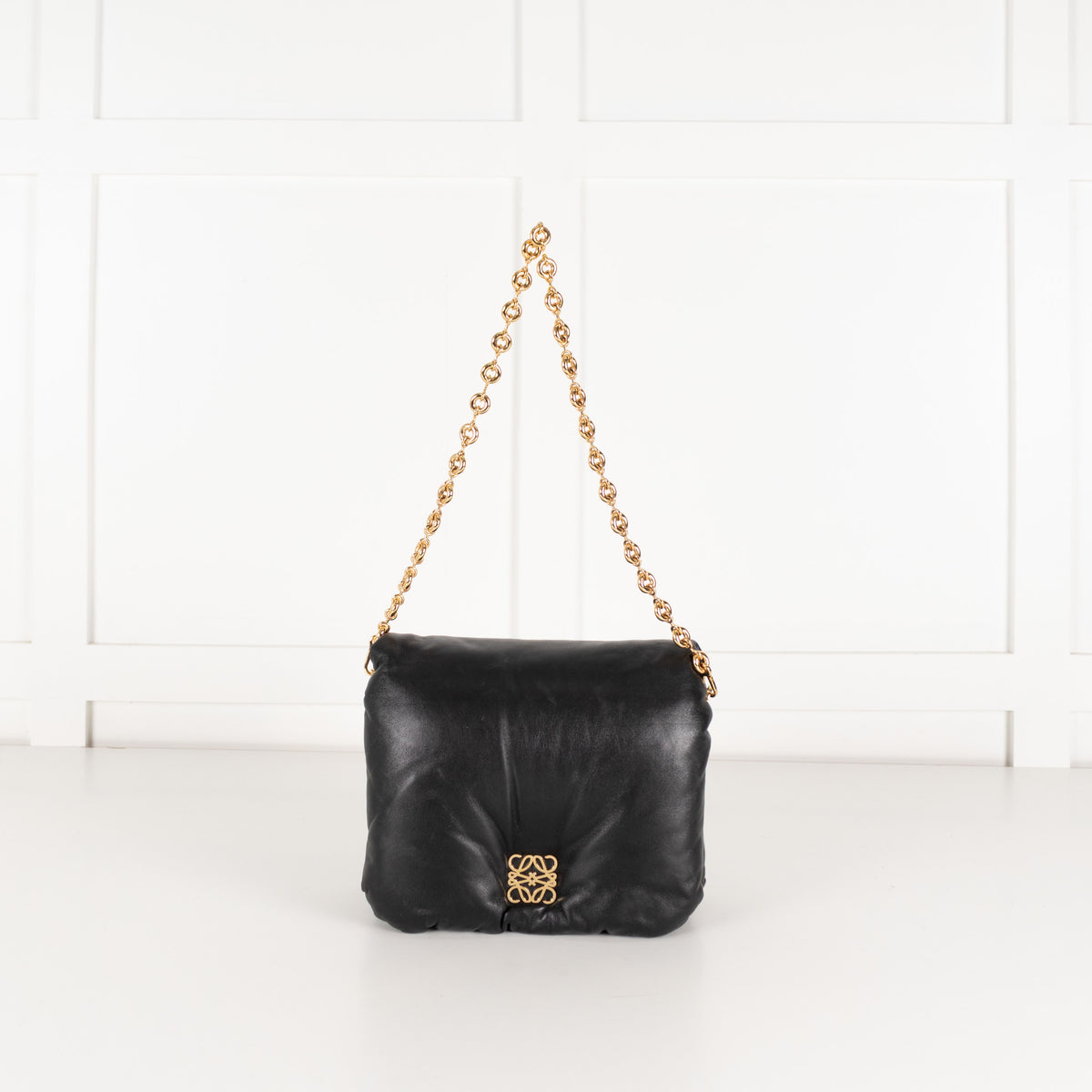 Loewe Goya Black Puffer Shoulder Bag