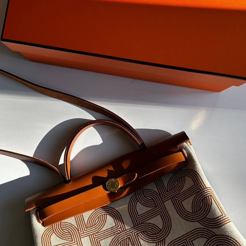 Hermes Ecru Chaine D'ancre Canvas Herbag Zip 31 Bag