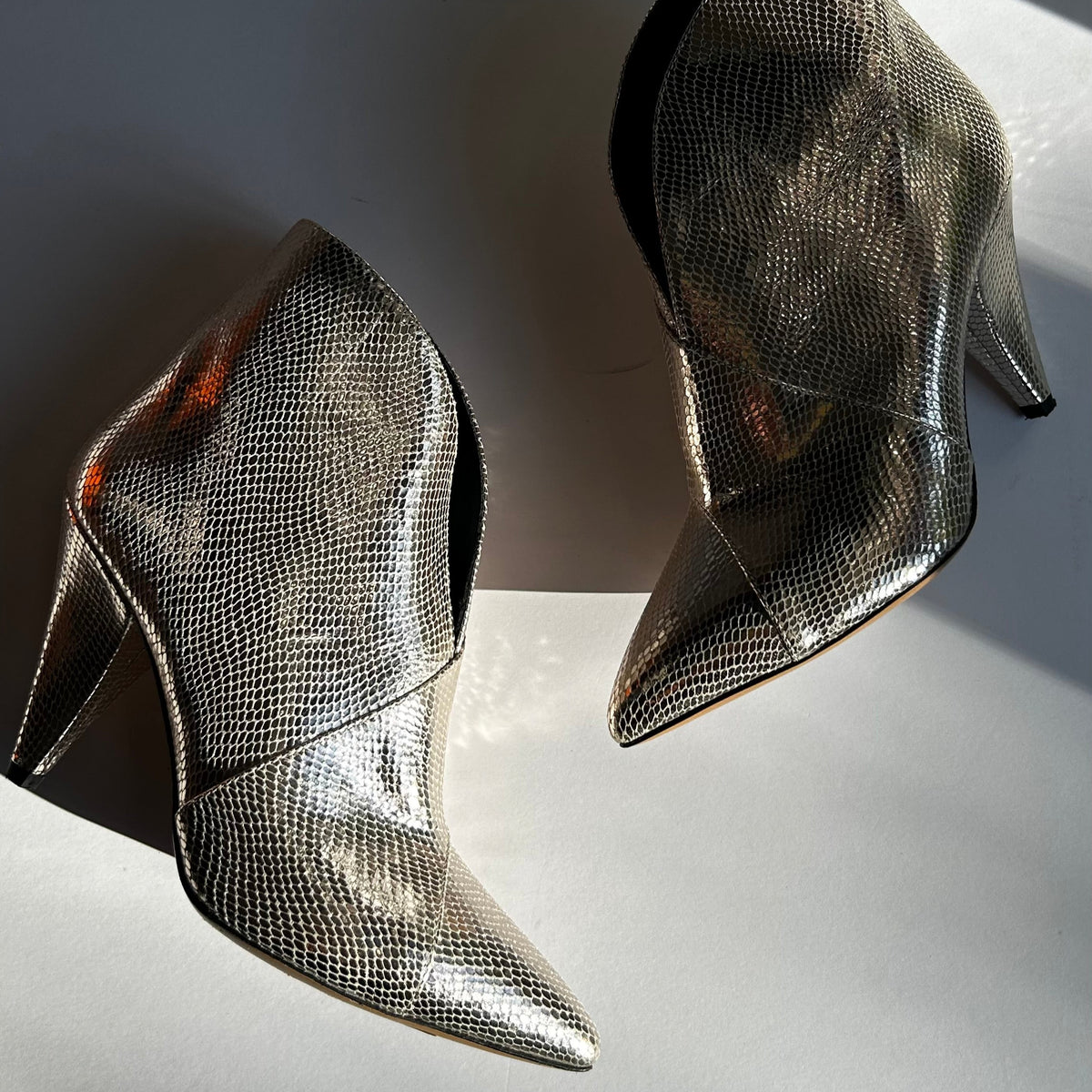 Isabel Marant Gold Embossed Leather Archenn Ankle Boots