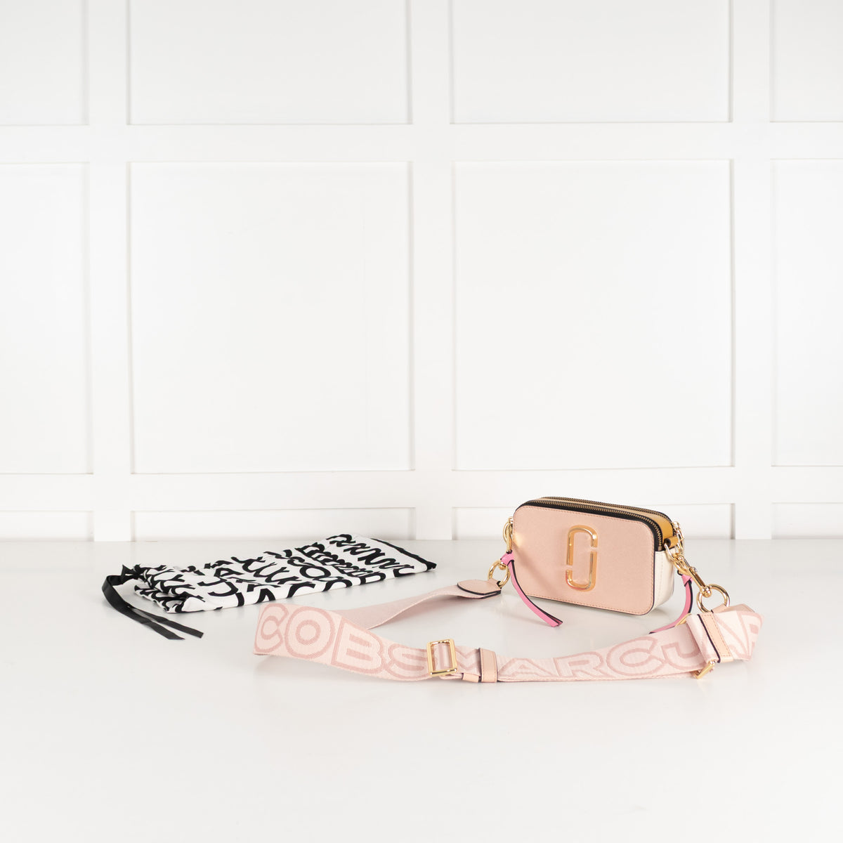Marc Jacobs Light Pink Yellow Snapshot Camera Bag