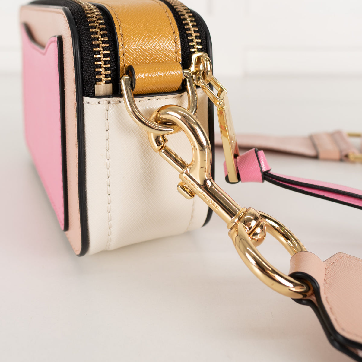 Marc Jacobs Light Pink Yellow Snapshot Camera Bag