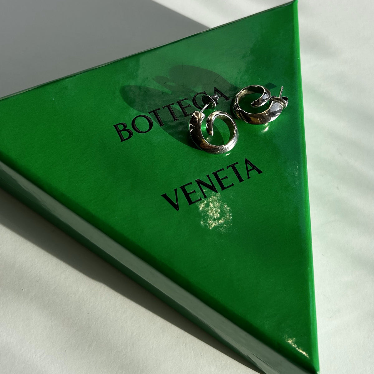 Bottega Veneta Silver Curl Earrings