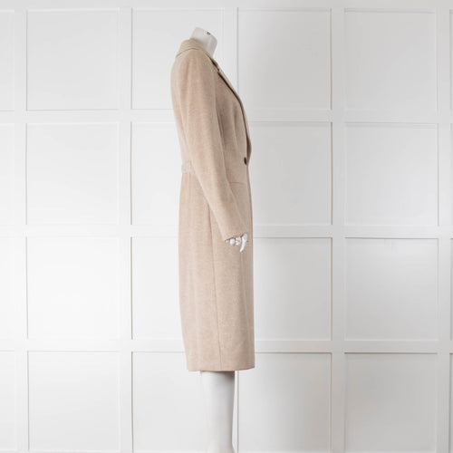 Escada Oatmeal Cashmere Tailored Coat