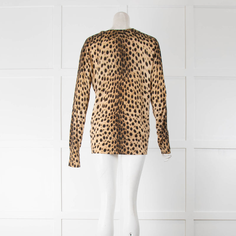 Alexander McQueen Leopard Thin Knit Cardigan
