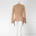 Alexander McQueen Camel Cable Knit Asymetric  Jumper