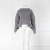 Alexander McQueen Grey Rib Peplum Jumper