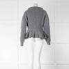 Alexander McQueen Grey Rib Peplum Jumper