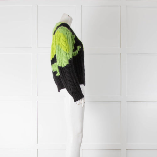 Alexander McQueen Green Mohair Ribbed Jumper