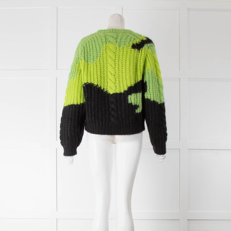 Alexander McQueen Green Mohair Ribbed Jumper