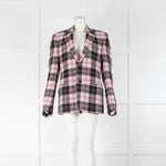 Alexander McQueen Pink And Black Check Blazer