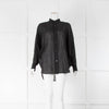 Issey Miyake Black Collarless Batwing Blouse