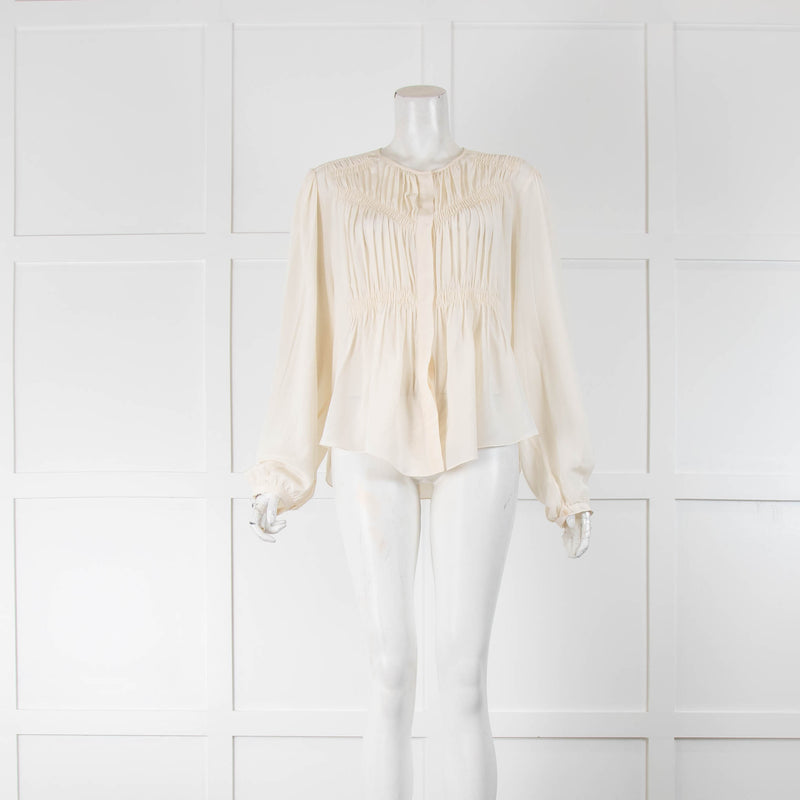 Isabel Marant Cream Pintuck Blouse