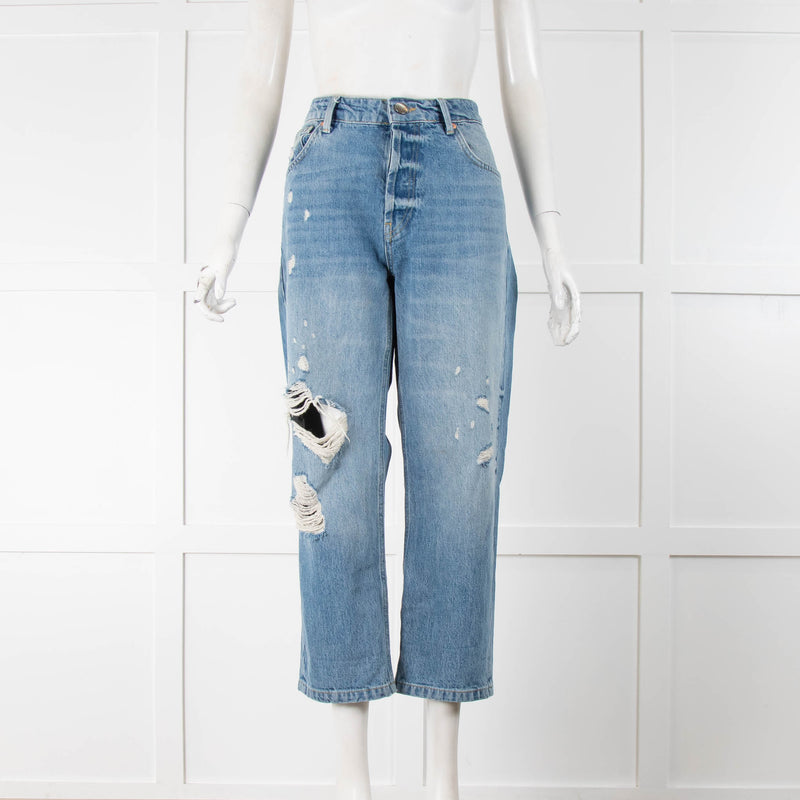 Raey Distressed Blue Jeans