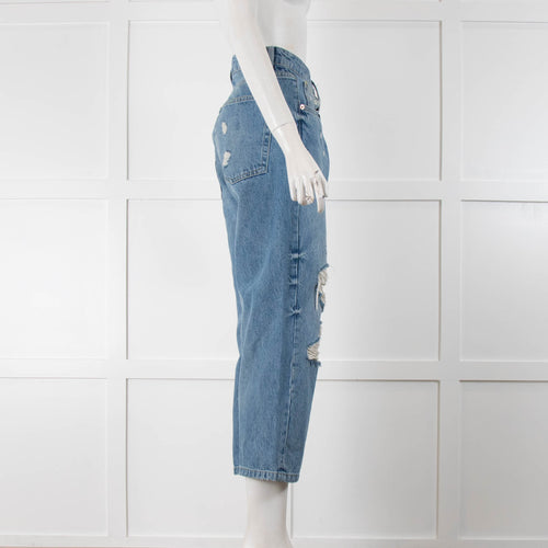 Raey Distressed Blue Jeans