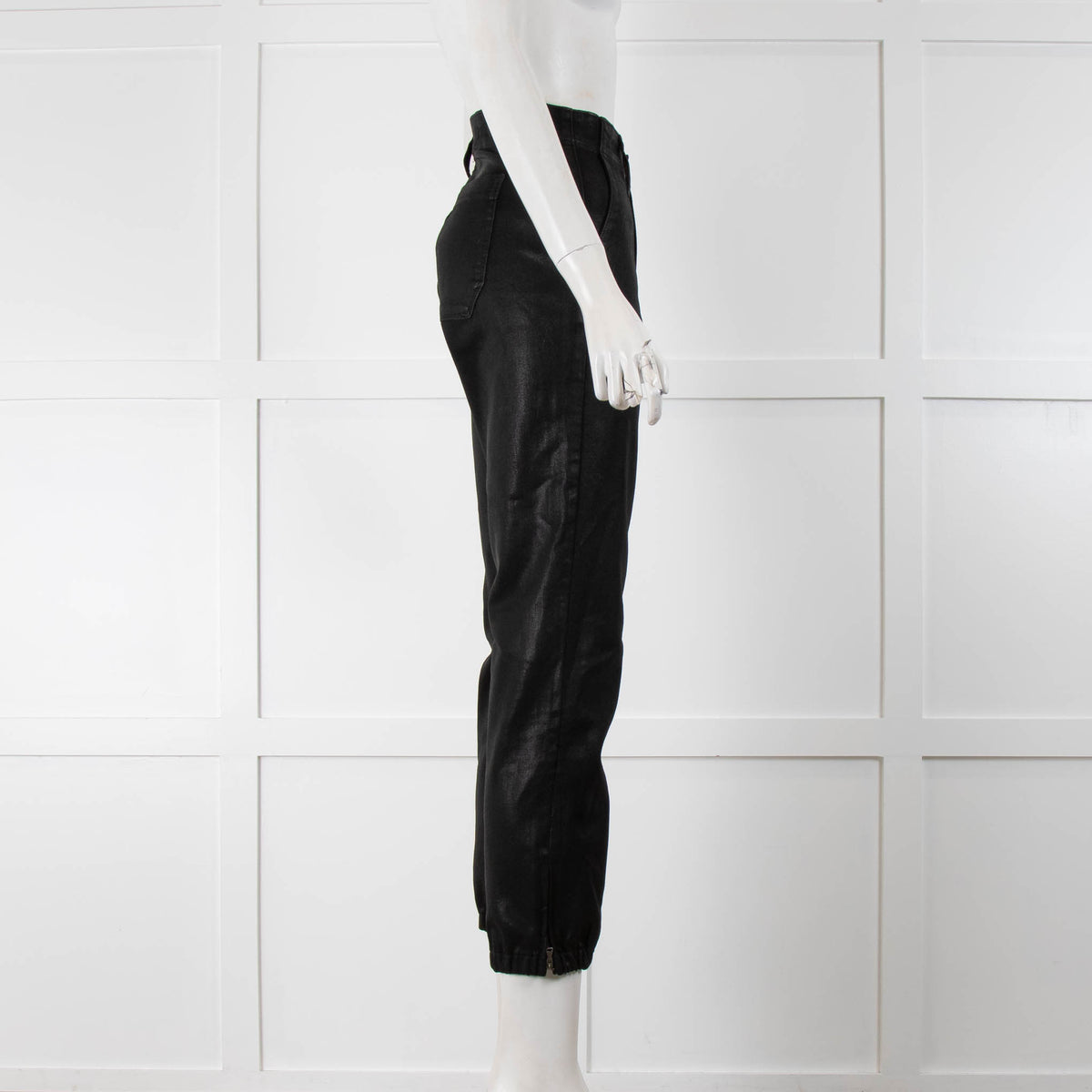 Paige Black Stretch Coated  Straight Leg Jeans