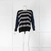 Stella McCartney Black, Grey & Blue Striped Wool and Silk Jumper