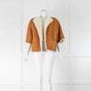 Dusan Tan Short Sleeve Shearling Jacket