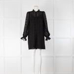 Me + Em Black Geo  Lace Dress