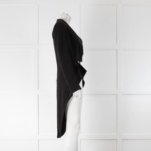 Givenchy Black Satin Lapel Tailcoat Jacket